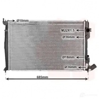 Радиатор охлаждения двигателя VAN WEZEL 6 0092071 DEM0S 09002071 Citroen Xantia 1 (X1, X2) Универсал 1.9 Turbo D 90 л.с. 1995 – 2003