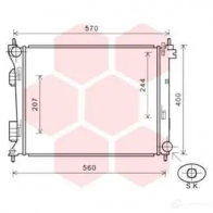 Радиатор охлаждения двигателя VAN WEZEL 6S5K823 82002274 60822 274 Hyundai Solaris (RB) 1 2010 – 2017