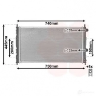 Радиатор охлаждения двигателя VAN WEZEL 600 72076 U91U2 07002076 Chrysler Sebring 2 (JR) 2000 – 2006