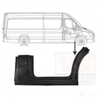 Порог VAN WEZEL 3077158 Mercedes Sprinter (906) 2 Автобус 2.1 (5T) 513 CDI (9053. 9055. 9057) 129 л.с. 2006 – 2024 PY N23D 5410909635923