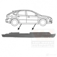 Накладка порога, ступенька кабины VAN WEZEL HP1GETY 1863104 Ford Focus 2 Универсал 2.0 TDCi 136 л.с. 2004 – 2012 238 042