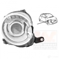 Фара VAN WEZEL 1604986m R09 RS Fiat 500 (312) 1 Хэтчбек 1.4 100 л.с. 2007 – 2025 5410909566722