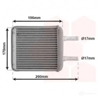 Радиатор печки, теплообменник VAN WEZEL 608262 16 82006216 Hyundai Getz (TB) 1 2002 – 2011 4OP2VHI