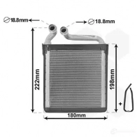 Радиатор печки, теплообменник VAN WEZEL G2FL41 6058625 6 58006256 481739 - Изображение 2