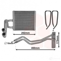 Радиатор печки, теплообменник VAN WEZEL 53ZR8RA Ford Fiesta 6 (CB1, CCN) Хэтчбек 1.6 Ti 120 л.с. 2008 – 2024 18006455 601 86455