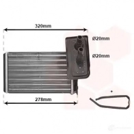 Радиатор печки, теплообменник VAN WEZEL G2KF2O 43006099 6 0436099 476196 - Изображение 2