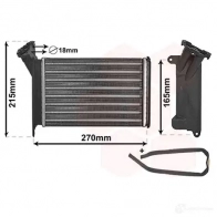 Радиатор печки, теплообменник VAN WEZEL 458116 60066 005 FKY9U 06006005