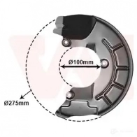 Кожух, щиток тормозного диска VAN WEZEL Volkswagen Polo (6R1, 6C1) 5 Хэтчбек 1.6 BiFuel 82 л.с. 2011 – 2025 5829371 5410909652883 X 53AXFA