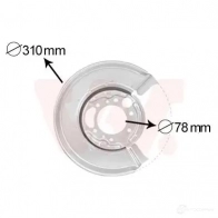 Кожух, щиток тормозного диска VAN WEZEL 3075374 Mercedes Sprinter (903) 1 Кабина с шасси 2.1 313 CDI 4x4 129 л.с. 2002 – 2006 BLG8 3 5410909585112