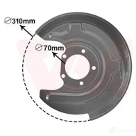 Кожух, щиток тормозного диска VAN WEZEL Audi A6 (C5) 2 Седан 0315373 D E5YKF 5410909649876