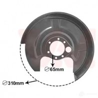 Кожух, щиток тормозного диска VAN WEZEL 5410909649906 Audi A4 (B5) 1 Седан 1.8 115 л.с. 1995 – 2000 0322374 Q KKI3L