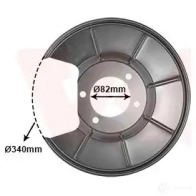 Кожух, щиток тормозного диска VAN WEZEL 5410909652081 1881373 Y N9RG1 Ford Mondeo 4 (CA2, BA7) Универсал 1.6 Ti 125 л.с. 2007 – 2010