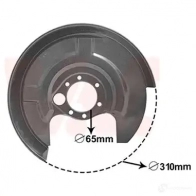 Кожух, щиток тормозного диска VAN WEZEL 5410909649890 Audi A4 (B5) 1 Седан 1.8 115 л.с. 1995 – 2000 2W 0J3 0322373