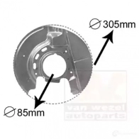 Кожух, щиток тормозного диска VAN WEZEL RID5L B1 5410909554569 0620372 458348 - Изображение 1