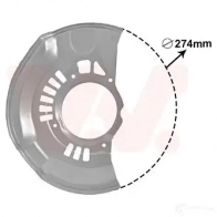 Кожух, щиток тормозного диска VAN WEZEL B B9FOJB 1424696676 5410909671778 5308372