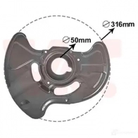 Кожух, щиток тормозного диска VAN WEZEL 5410909652494 Mercedes C-Class 3032372 WW5E VBB