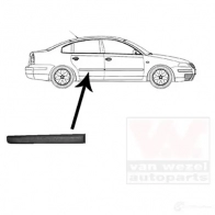 Накладка молдинг двери VAN WEZEL 5836406 VQ 9MW4 Volkswagen Passat (B5) 3 Универсал 2.8 V6 190 л.с. 1999 – 2000