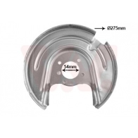 Кожух, щиток тормозного диска VAN WEZEL 8G0 IT 7624373 Seat Leon (5F8) 3 Универсал 1.5 TSI 130 л.с. 2018 – 2025