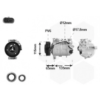 Компрессор кондиционера VAN WEZEL XK7Z AOG Mercedes CLA (X117) 1 Универсал 2.1 CLA 220 CDI / d (1103) 177 л.с. 2015 – 2024 3001K722