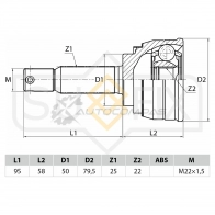ШРУС наружный SUFIX COE7 L0 1440876930 ST-1027 - Изображение 2