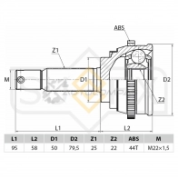 ШРУС наружный SUFIX W1F3 S 1440877301 ST-1029 - Изображение 2