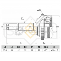 ШРУС наружный SUFIX ST-1034 1440876931 04 KNR5 - Изображение 2