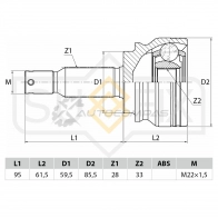 ШРУС наружный SUFIX ST-1043 IDM 1JV 1440876933 - Изображение 2