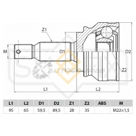ШРУС наружный SUFIX ST-1044 1440877313 0 WD8U - Изображение 2