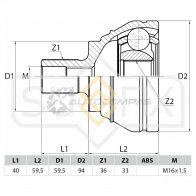 ШРУС наружный SUFIX 1440876949 ST-1073 0 TR2RC1 - Изображение 2