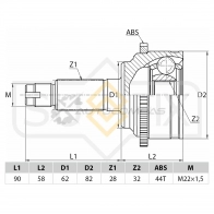 ШРУС наружный SUFIX ST-1087 IZ6J CT 1440877334 - Изображение 2