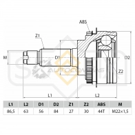 ШРУС наружный SUFIX C9EYT YP 1440877337 ST-1098 - Изображение 2