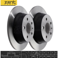 Тормозной диск задний Mercedes Vito all 95 ZENTPARTS Z06114 1441245685 E1 SEQ - Изображение 2
