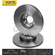 Тормозной диск передний Bmw X5 3.04.43.0 D 00 ZENTPARTS R1U 14W2 Z06075 1441246710 - Изображение 2