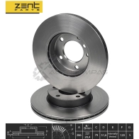 Тормозной диск передний Bmw E36 E46 1.8-2.5 D M42- M52 91 ZENTPARTS 1441246713 WUF OFL Z06061 - Изображение 2
