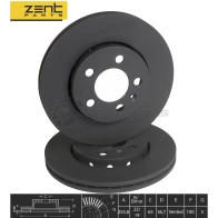 Тормозной диск передний Audi A2 A3, Volkswagen Golf Bora 1.6 96 ZENTPARTS YX 7HM7R Z06250 1441247075 - Изображение 2