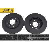 Тормозной диск передний Renault Clio Megane R19 1.4-1.9 TD 83 ZENTPARTS Z06272 1441247351 QZ3 JKG - Изображение 2