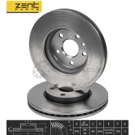 Тормозной диск передний Chevrolet Aveo 1.2-2.0 CDi, Opel Astra J 1.41.61.3-2.0 C DTi 09 ZENTPARTS 1441247615 K1T JT Z05961 - Изображение 2