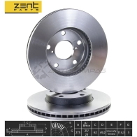 Тормозной диск передний Toyota R A V 4 all 00 ZENTPARTS 1441250650 Z06116 K 6BLAQ - Изображение 2