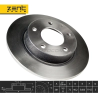 Тормозной диск задний Mazda 626 M X-6 Xedos 6 1.6-2.5 91 ZENTPARTS PZKB8 G4 Z06037 1441252252 - Изображение 2