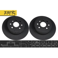 Тормозной диск задний Opel Vectra 1.6-2.0 95 ZENTPARTS 1441252773 Z06293 UJN KK - Изображение 2