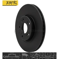 Тормозной диск передний Honda Accord 2.02.42.2i- C TDi 03 ZENTPARTS Z06188 1441253141 PY DIT - Изображение 2