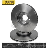Тормозной диск передний Hyundai Santa Fe 2.7i V62.2 CRDi 2WD4WD 06 ZENTPARTS Z06044 R TH54XE 1441253812 - Изображение 2