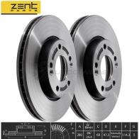 Тормозной диск передний Kia Ceed, Hyundai i30 1.4-2.01.6 CRDi 06 ZENTPARTS 1441253814 Z05954 K58 I3G3 - Изображение 2