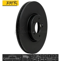 Тормозной диск передний Kia Sorento, Hyundai Santa Fe 2.0-2.4i CRDi 09 ZENTPARTS Z06016 1441253816 7 X3OW0 - Изображение 2