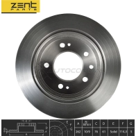 Тормозной диск задний Kia Ceed Pro Ceed 1.4-2.0i1.6-2.0 CRDi 07 ZENTPARTS Z05952 B TW9B 1441254397 - Изображение 2
