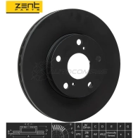 Тормозной диск передний Toyota Avensis Camry all 93 ZENTPARTS 1441254917 2BM9 T1 Z06028 - Изображение 2