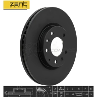 Тормозной диск передний Mazda C X7 2.32.2 D 06 ZENTPARTS 1441256631 W9 49Q3N Z06103 - Изображение 2