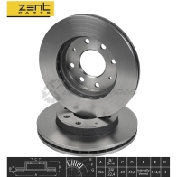 Тормозной диск передний Mitsubishi Galant, Volvo V40 1.8-2.4 D 87 ZENTPARTS 1441258372 Z06062 19 P2I - Изображение 2