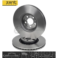 Тормозной диск передний Volvo X C 90 2.5 T D5 T6 02 ZENTPARTS 1441259184 Z06078 IT OOW - Изображение 2