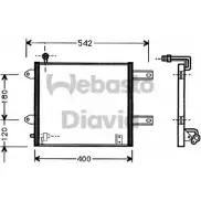 Радиатор кондиционера WEBASTO NC5YM 1 82D0225373A 879V3 Volkswagen Polo (6N2) 3 Хэтчбек 1.7 SDI 60 л.с. 1999 – 2001